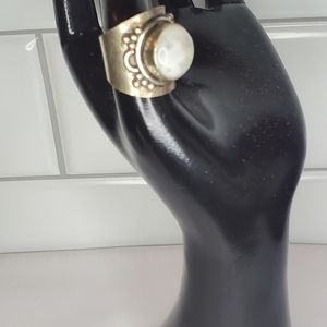 Rainbow moonstone  925 stamped sterling silver size 6